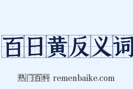 百日黄反义词是什么意思的图片